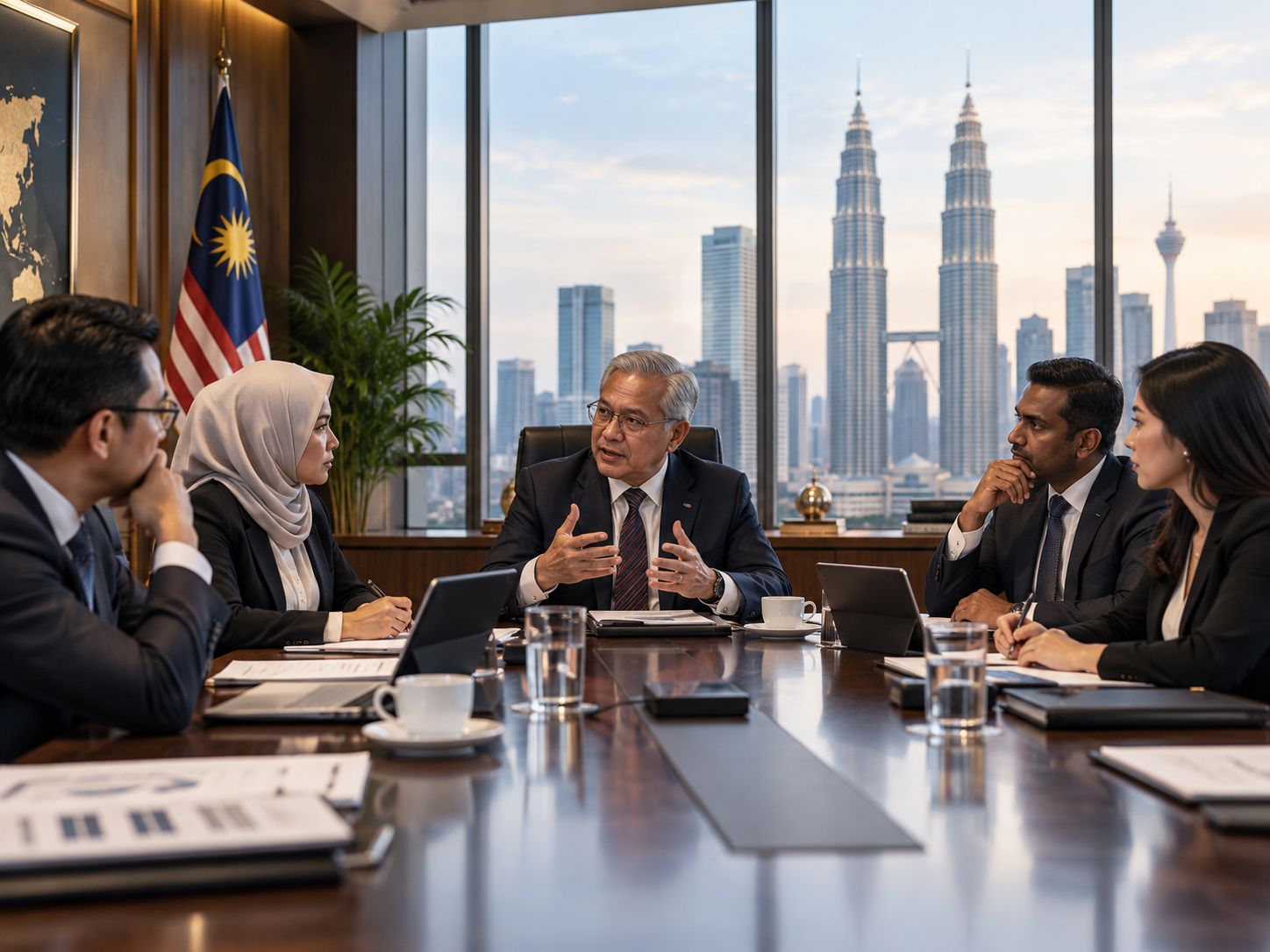 Corporate governance framework for Malaysian companies showing board oversight, accountability and decision authority
